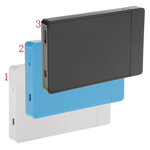 Mini USB 2.0 SATA SSD HDD Festplattengehäuse 2,5 Zoll Festplattenlaufwerk bis zu 480mbps, werkzeuglos – Weiß, eine Größe - 7