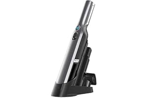 Shark WandVac 1.0 Aspiradora de mano sin cable, pequeña, ligera, gran capacidad de succión, boquilla estrecha y cepillo para polvo, cepillo multisuperficie, base de carga, gris, WV200EU
