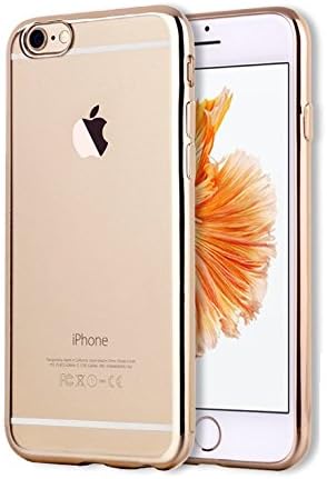 Mobiusphy applicable to iphone 8plus(5.5Inch) / iphone 7plus(5.5Inch) plating transparent mobile phone case protective cover tpu soft shell [new] [Non-slip] [scratch-resistant],gold