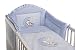 5 Piece Baby Cot / Bed Bedding Set - Moon (COT BED 140 x 70cm, Blue)