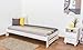 Produktbild Futonbett / Massivholzbett Kiefer Vollholz massiv weiß lackiert A9, inkl. Lattenrost - Abmessung 90 x 200 cm