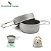 Produktbild Outdoor Camping Ultralight 2PCS Titanium Pot Set Titanium Cooking Pan With Folding Handle 500ML+600ML Only 164.9g