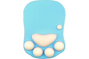 Lucocia Tappetino Mouse con Poggiapolsi, Disegno Delle Zampe del Gatto, Gaming Tappetino Mouse Ergonomico Supporto per Polsoi, Tappetino Mouse con Poggiapolso Personalizzato, per Rilassate il Polso