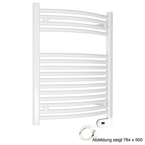 Preisvergleich Produktbild Heizkörper Badheizkörper Handtuchwärmer rein elektrisch mit digitalem Thermostat ELEKTRO gebogen alle Größen