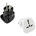 Produktbild com-four® Weltreiseadapter Globale Stecksysteme auf Schutzkontakt CEE 7/7 (2er Set: Global - EU Schwarz/Weiß)
