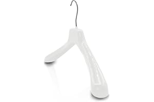 Kiroplast 15 Wieszak Wieszak Odzież Na Ramię Kurtki Płaszcze Sukienki Na Ramię Szerokie Połysk (42, Biały Błyszczący Srebrny Hak)