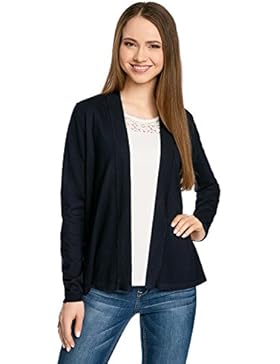 oodji Collection Donna Cardigan Largo Senza Chiusura