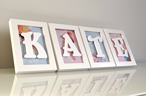 Disney Frozen Background Pack - Framey Namey - Personalised Framed Baby Letters - Hand crafted nursery decoration or Christening gifts for boys or girls