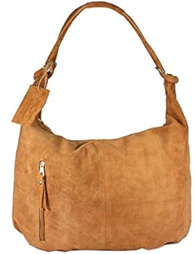 Corese Premium - große Schultertasche Hobobag Handtaschen UsedLook StoneWashed Wildleder Henkeltaschen Shopper...