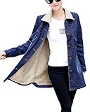 chaqueta vaquera borrego mujer pull and bear OCASIÓN: diaria, casual GladiolusA Mujer Chaqueta De Mezclilla Denim Jacket Suelto Manga Larga Cazadora Vaquera Forrado Parka Camello 4XL