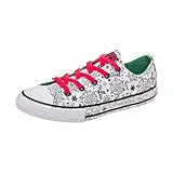 Vielseitig kombinierbar Converse Unisex-Kinder Chuck Taylor All Star OX Sneaker Weiß/Grün/Rot, 28.5 EU