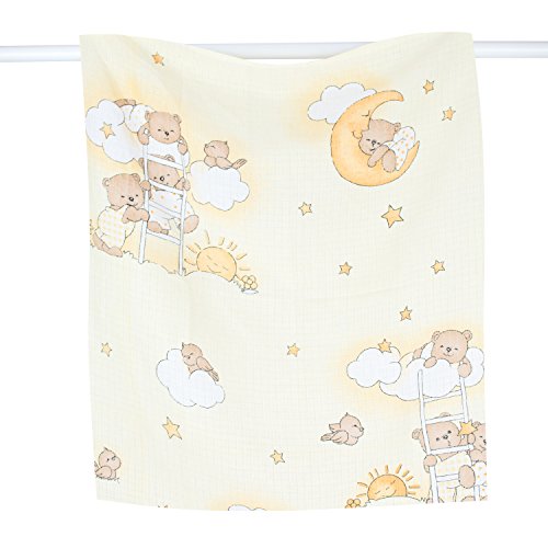 1x - Printed 100% Cotton Muslin Square Cloth 70x80 Baby Reusable Bibs / Nappy / Wipes (Pattern 3)