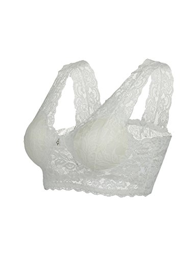 Preisvergleich Produktbild sourcingmap® Damen voller Spitze Pullover Kabellos gepolsterte BH Tank Ernte Oberteil