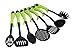 Produktbild Ambrosya® | Funktionales Küchenhelfer-Set aus 7 Teilen | Kelle Kochgeschirr Kochset Küchenset Küchenutensilien Löffel Nudelzange Pastaheber Pastalöffel Pfannenwender Schöpfkelle Zange (7 Teile, Grün)