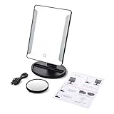 Beawelle® Touchscreen 36 LED beleuchtete Make-up-Spiegel mit abnehmbare 10x Vergrößerungsspiegel 180 frei drehbare bewegliche perfekt für Make-up, Peeling, Badezimmer, Ankleideraum, Facewashing, Tweezing - 7