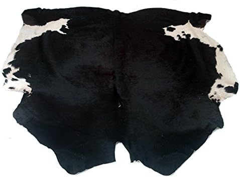 Western Cowhide Rug - Black & White - Luxurious Rug - Apx 157 cm x 137 cm - E14