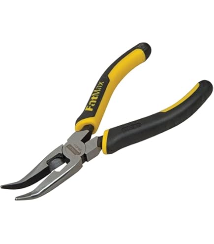 Pince à Bec Demi-rond Coudé KS Tools 115.1018 – 165mm, Gamme Ergotorque, Acier Chrome Vanadium