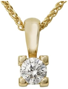 Diamond Line Damen - Halskette 585er Gold 1 Diamant ca. 0,22 ct., gelbgold