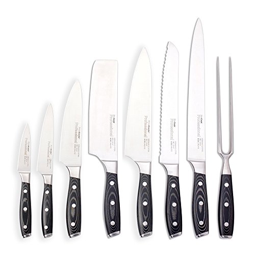ProCook Professional X50 Messerset, 8-teilig mit Messerblock aus Glas - 4
