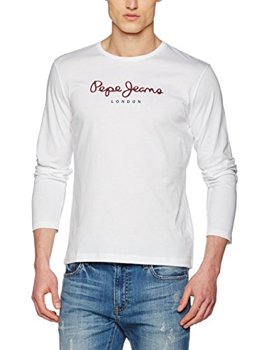 Pepe Jeans Eggo Long PM501321, T-Shirt Uomo, Bianco, Medium