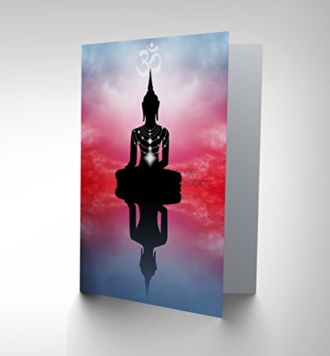 Wee Blue Coo ZEN BUDDHIST REFLECTION CLOUDS BLANK GREETINGS BIRTHDAY CARD ART