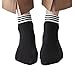 Produktbild Zarupeng 1 Paar Mode Damen Casual Kurze Söckchen 3-Streifen Crew Sneaker Socke Baumwolle Freizeitsocken Arbeits Geschäfts Knöchelsocken (One Size, Schwarz)
