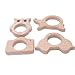 Produktbild Coskiss 4pcs Hölzerne Eule-Schildkröte-Auto-Kamera-Zettel-Natur-Baby-Zahnen-Spielzeug-organische umweltfreundliche Halter-Krankenpflege-hölzerne Halskette / Armband-Baby-Geschenk (Holzfarbe-4pcs)