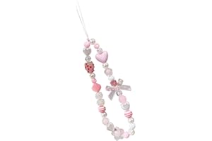 TSUOUKL 1pc Handy Lanyard, Rosa Anti-Lost Handyhülle Anhänger Anhänger Kette, Handy-Anhänger, Telefon Lanyard Handschlaufe Handgelenkschlaufe Perlen Kette Lanyard Schmuck