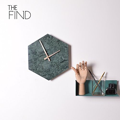 XXIN Hexagon Marble Wall Clock A Wall Clock Home Watches Jewelry Green
