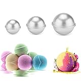 ABBIE Bath Bomb Molds, 3 Set 6 Pieces D2.55inch/6.5cm; 2.16inch/5.5cm; 1.77inch/4.5cm DIY Metal Bath Mould