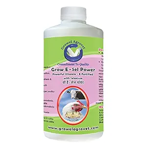 Growel Grow E-Sel Power- A Powerful Vitamin -E Fortified with Selenium in Liquid - 500 ml