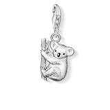 THOMAS SABO Damen-Charm-Anhänger Koala Charm Club 925 Sterling Silber geschwärzt schwarz 0643-007-12