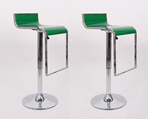 2x Barstools green Plastic Swivel height adjustable