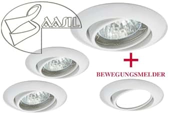 3er Set Halogen Einbaustrahler Einbauleuchte Einbauspots Weiß mit