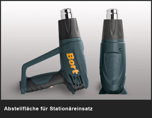 Bort BHG-2000U-K 2000 Watt Heißluftgebläse 2 stufig bis 600 С° inkl. 4-teiligem Zubehör - 3
