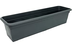 MePla Blumenkasten Balcony Standard Länge 80 cm, Breite 16,7 cm, Anthrazit, wetterfest aus UV-beständigem Kunststoff