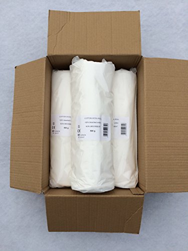 500g Non-Absorbent Cotton Wool Roll NOT INTERLEAVED - Pack of 3