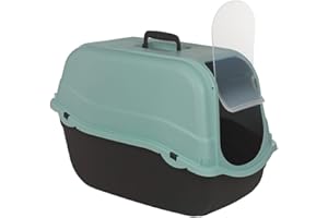 URBNLIVING Enclosed Cat Litter Box - Extra Large Hooded Tray with Filter, & Carry Handle - Easy Clean, Odor Control, Secure Flap Door for Cats, 8 Color Options