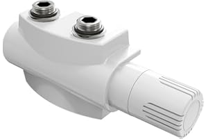 Heilmetz Válvula termostática con Tapa Decorativa,Válvula de radiador con termostato, válvula para radiadores y secadores de Toallas,Universal para válvulas angulares y Rectas, G1/2", Blanco