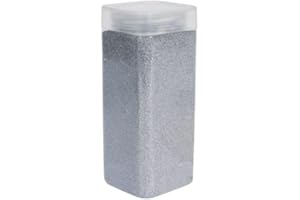 1Buy UK 800g tub of Coloured Natural Decorative Sand Craft Pebbles Table Decoration Pot Vase Fillers Garden Weddings Rocks Aquarium Art Ceremony Florist Candle (Silver)