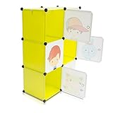VENKON – Kinderzimmer Steckschrank DYI Steckregal System Regalschrank: 6-Module-Set, grün - 6