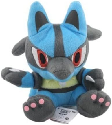 Mommy&Baby Hot Series Pokemon Lucario Plush Toy 7 inch High Soft Doll Fancy Gift/Idea/Cosplay for Christmas HSLKLO-2