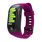 Slri Smart Band Farbdisplay Tracker GPS Sport Armband Pulsmesser Erinnerung - rot
