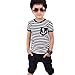 Koly Kids Boys Clothing Sets Children Navy Striped Suits 2PCS Kids Set T shirt + Pants