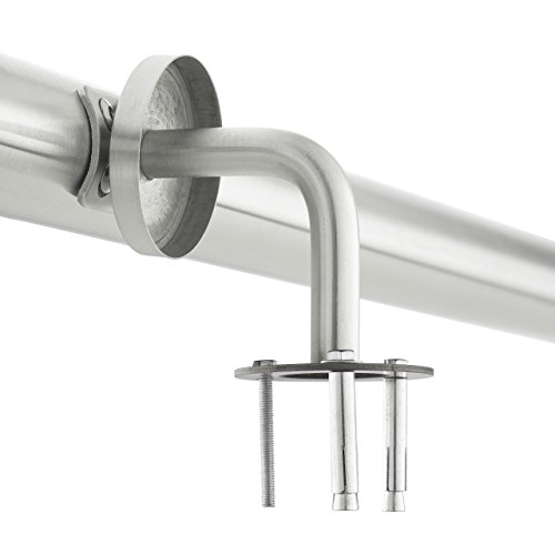 Relaxdays Handlauf Edelstahl, gebürsteter Edelstahl, 100 cm, Wandhalter, Treppengeländer mit Metalldübeln, anthrazit - 6