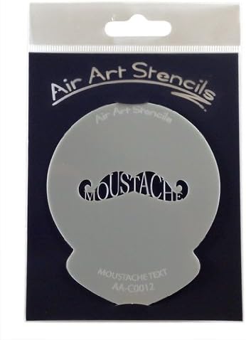 Moustache Text Stencil - Reusable Flexible Food Grade Plastic Stencil for Cake and Craft Design, Airbrushing and more