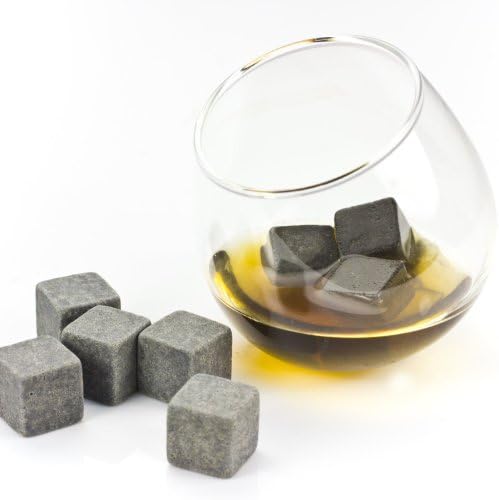 Svin Soapstone Whiskey Chilling Stones Ice Cubes Drink Chillers - 9 Pack with Velvet Pouch