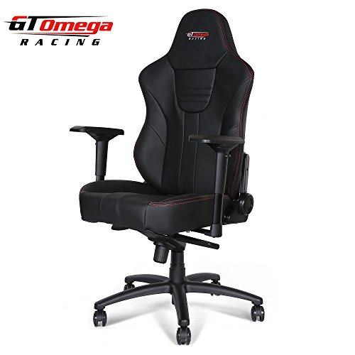 GT Omega MASTER XL Racing Office Chair Black Leather Esport Gaming seat