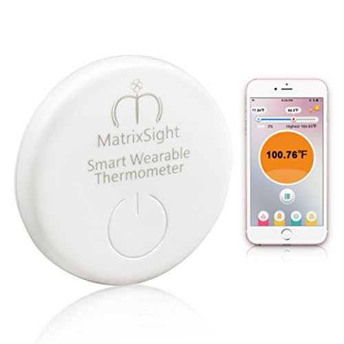 Preisvergleich Produktbild MatrixSight Smart Körper Temperatur Tracker 24 Stunden Wearable Bluetooth Baby Thermometer-Monitor Baby-Temperatur Genauigkeit Messung Fever Alarm Kompatible Android und IOS