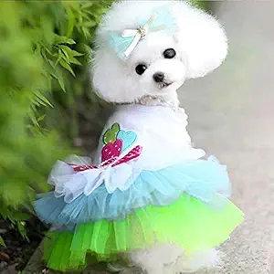 PIXRIY Dog Dress Tutu Skirt Princess Puppy Dress Vest Cute Spring Summer Pet Clothes Apparel for Small Dogs and Cats